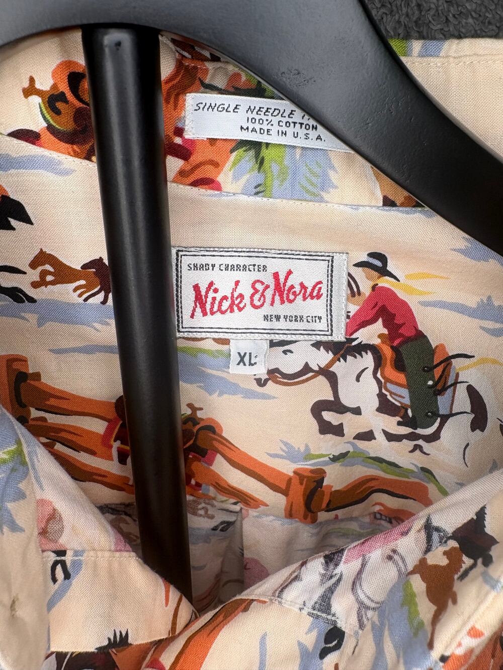 Vintage 90s Nick & Nora Kurt Cobain Cowboy Shirt XL